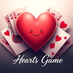 A stunning cover design for a romance webnovel featuring a central heart in a simple form, reminiscent of a poker card heart