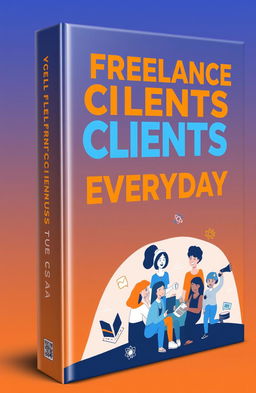 A captivating book cover design for a guide titled 'GET FREELANCE CLIENTS EVERYDAY'