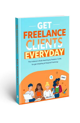 A captivating book cover design for a guide titled 'GET FREELANCE CLIENTS EVERYDAY'