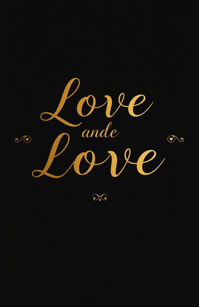 A romantic scene set against a deep black background, featuring elegant gold lettering that spells out a love quote or phrase