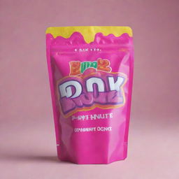 Design a vibrant and eye-popping packaging with the title 'Pink Runtz'