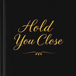 A romantic book cover featuring the title 'Hold You Close' in elegant gold lettering prominently displayed against a rich black background