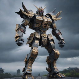 A strikingly cool image of a samurai-inspired mecha