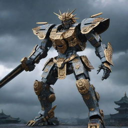 A strikingly cool image of a samurai-inspired mecha