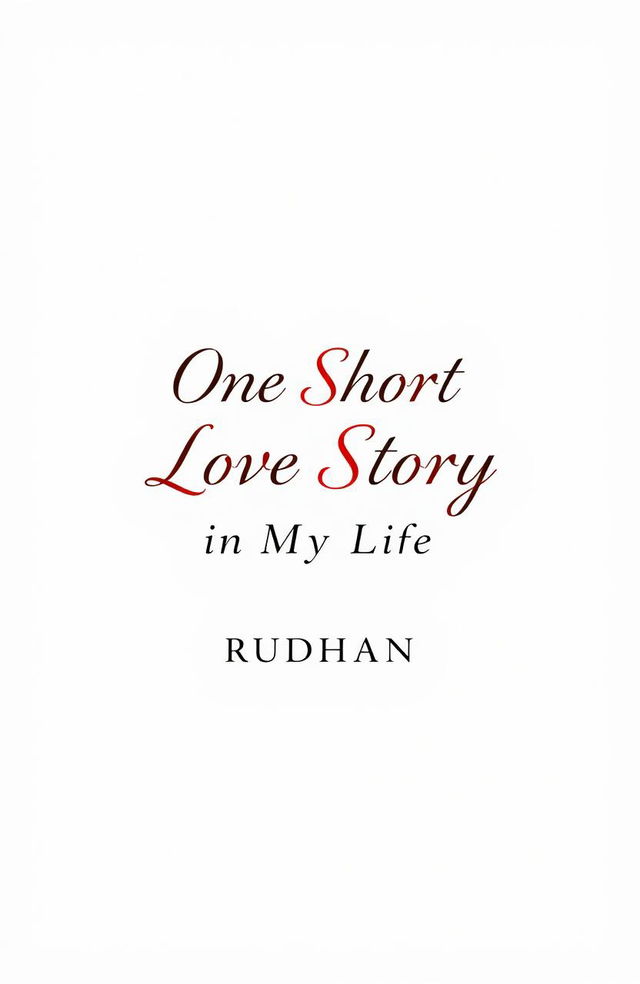 A minimalistic book cover design for a novel titled 'One Short Love Story in My Life