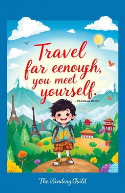A vibrant and colorful travel-themed illustration titled 'The Wandering Child