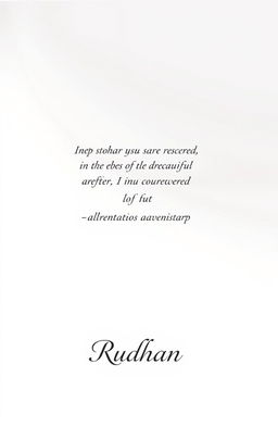 A short life story beautifully illustrated with elegant typography on a white background