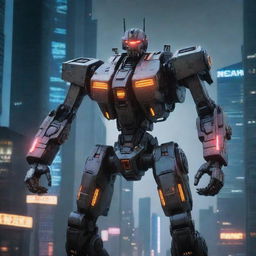 Generate a powerful image of a state-of-the-art cyberpunk mecha