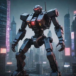 Generate a powerful image of a state-of-the-art cyberpunk mecha