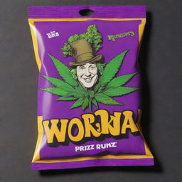 Create an original and creative packaging design centered around the marijuana strain 'Wonka Runtz'