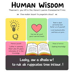 A poster design that presents the essential lessons learned from Memnon's Human Wisdom in a simple and easy-to-draw format