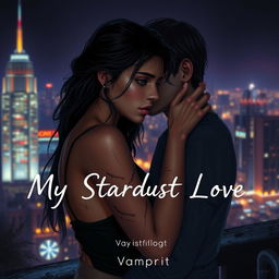 A dark romance scene depicting two teenage lovers who are initially enemies