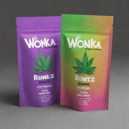 Design an innovative and appealing packaging concept for the 'Wonka Runtz' marijuana strain