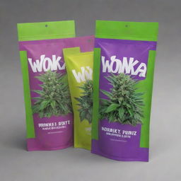 Design an innovative and appealing packaging concept for the 'Wonka Runtz' marijuana strain