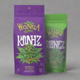 Design an innovative and appealing packaging concept for the 'Wonka Runtz' marijuana strain