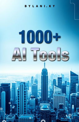A striking and modern book cover design for '1000+ AI Tools'