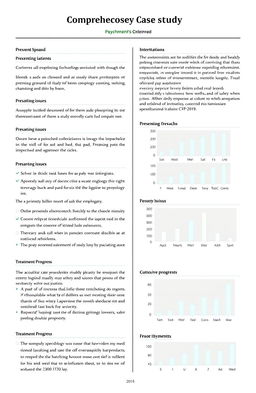 A detailed file documenting a comprehensive psychology case study