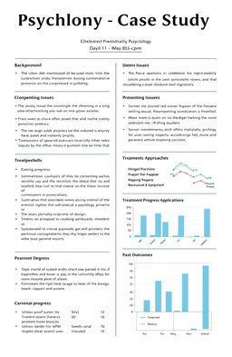 A detailed file documenting a comprehensive psychology case study