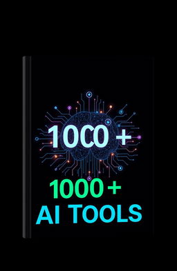 A visually striking book cover design for the title '1000+ AI Tools'