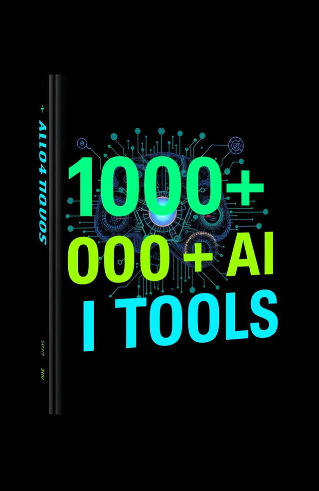 A visually striking book cover design for the title '1000+ AI Tools'