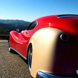 A stunning classic car showcasing a set of vintage BBS wheels, parked under a clear blue sky