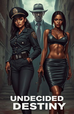 A dramatic and emotional scene depicting two adult sisters in a gritty urban setting, reflecting their tumultuous past