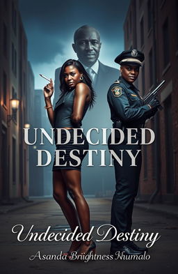 A dramatic scene featuring two adult African American sisters standing back to back in a gritty urban environment