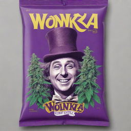 Design a bold and engaging packaging with the title 'Wonka Runtz' and an illustration of the marijuana strain