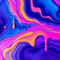 A vibrant and dynamic digital wallpaper featuring abstract drip art in a spectrum of colors, including deep blues, vivid pinks, and bright yellows