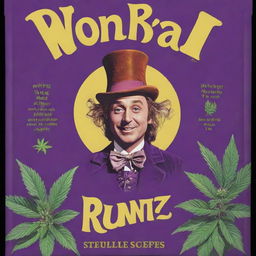 Design a bold and engaging packaging with the title 'Wonka Runtz' and an illustration of the marijuana strain