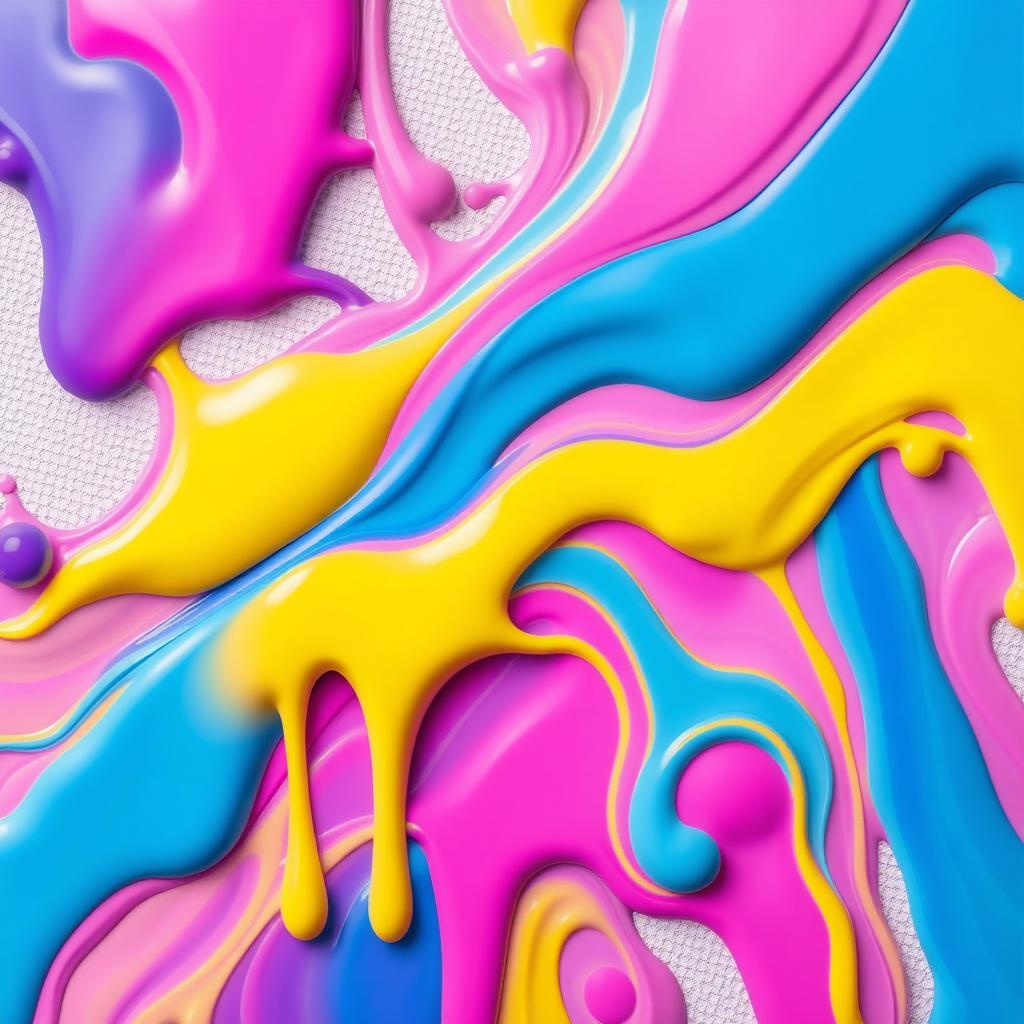 A vibrant and dynamic digital wallpaper featuring abstract drip art in a spectrum of colors, including deep blues, vivid pinks, and bright yellows