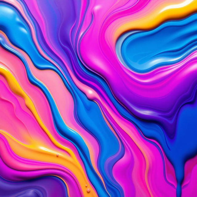 A vibrant and dynamic digital wallpaper featuring abstract drip art in a spectrum of colors, including deep blues, vivid pinks, and bright yellows