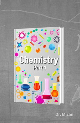 An artistic representation of the cover of a chemistry book titled 'Chemistry Part 1' authored by Dr