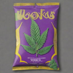 Create a vibrant and eye-catching packaging design for the 'Wonka Runtz' marijuana strain