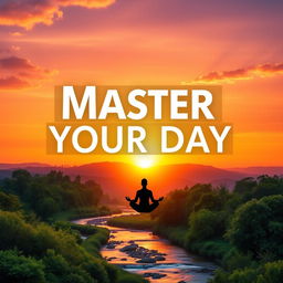 A vibrant and inspiring book cover design for 'Master Your Day'
