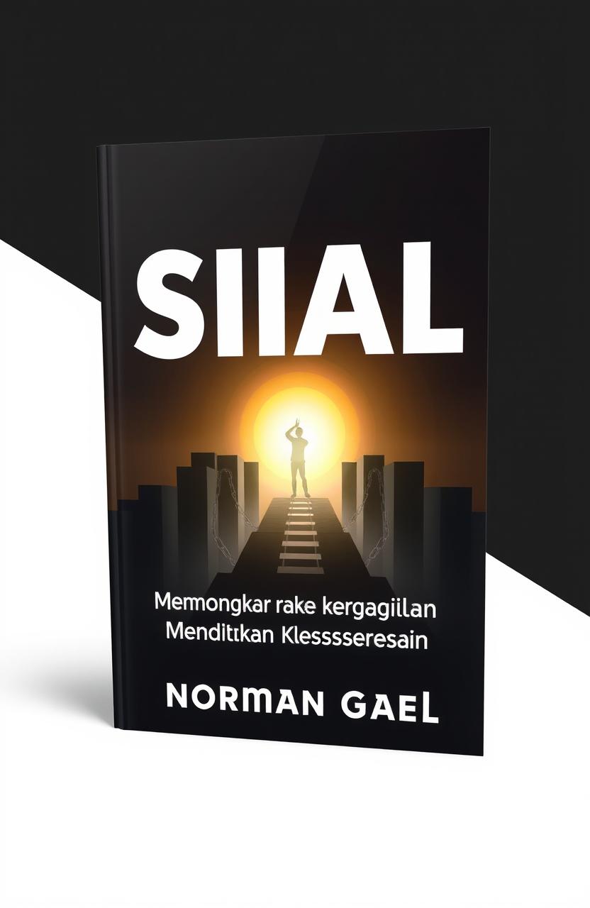 An intriguing book cover design featuring the title 'SIAL: Membongkar Rahasia Dibalik Kegagalan untuk Menciptakan Kesuksesan' by author Norman Gael