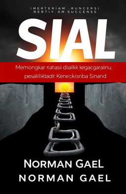 An intriguing book cover design featuring the title 'SIAL: Membongkar Rahasia Dibalik Kegagalan untuk Menciptakan Kesuksesan' by author Norman Gael