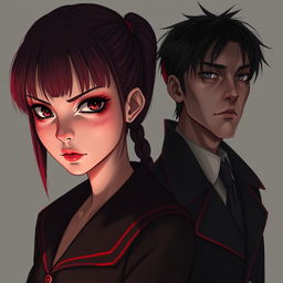 A scene featuring a girl and a doctor, both exhibiting an air of coldness