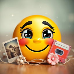 A creative and visually engaging emoji that embodies the concept of nostalgia