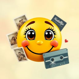 A creative and visually engaging emoji that embodies the concept of nostalgia