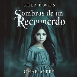 A captivating book cover for a mystery novel titled 'Sombras de un Recuerdo'