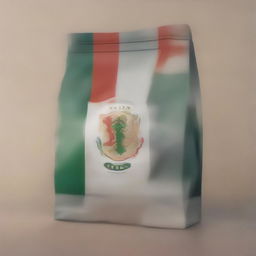 Design a captivating and unique plastic bread bag packaging using the vibrant colors of the Italian flag - green, white, and red