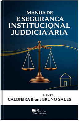 A vibrant and professional 2D book cover for the title "Manual de Segurança Institucional Judiciária" by authors Caldeira Brant and Bruno Sales