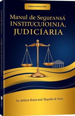 A vibrant and professional 2D book cover for the title "Manual de Segurança Institucional Judiciária" by authors Caldeira Brant and Bruno Sales