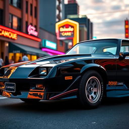A highly detailed 1981 Dodge Camaro, showcasing its classic sports car design with bold lines and a sleek silhouette