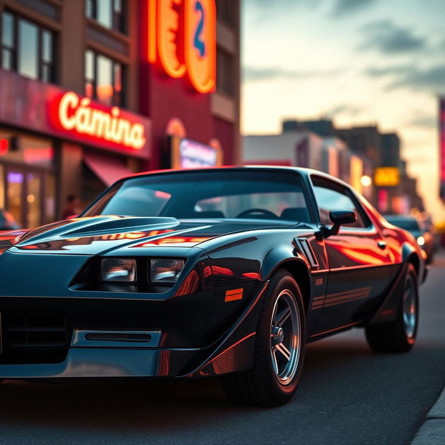 A highly detailed 1981 Dodge Camaro, showcasing its classic sports car design with bold lines and a sleek silhouette