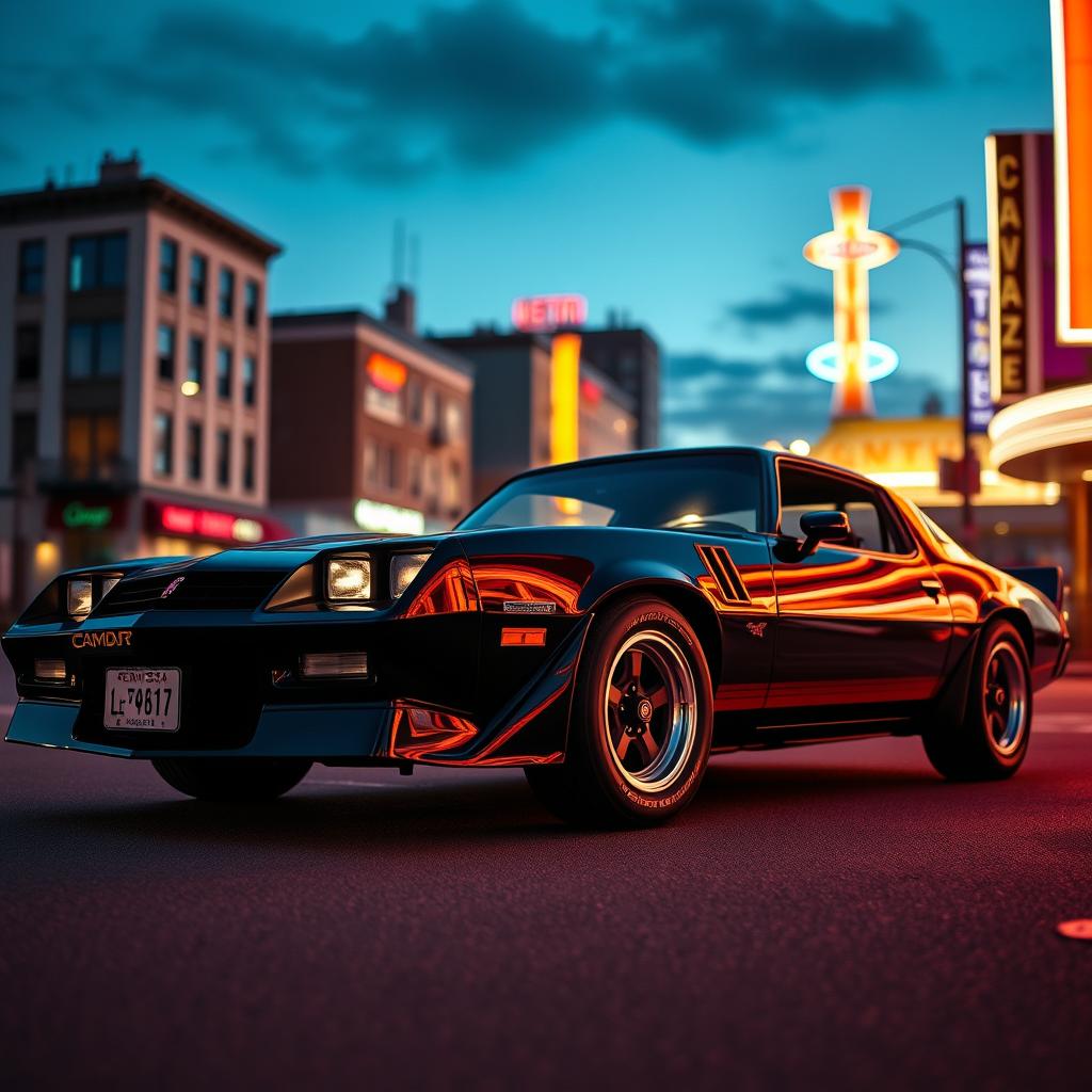 A highly detailed 1981 Dodge Camaro, showcasing its classic sports car design with bold lines and a sleek silhouette