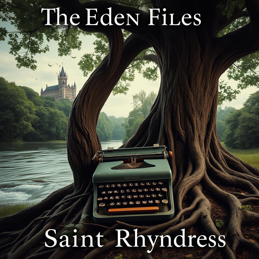 A captivating scene titled "The Eden Files" at the top and "Saint Rhyndress" at the bottom