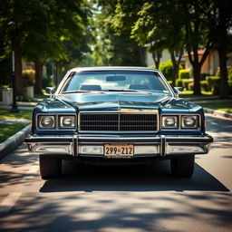 A vintage 1980 Dodge Fiorentina, showcased in a classic midnight blue finish that highlights its retro charm