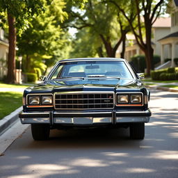 A vintage 1980 Dodge Fiorentina, showcased in a classic midnight blue finish that highlights its retro charm